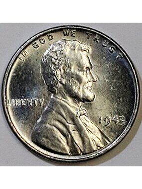1943 1¢ LINCOLN WHEAT CENT COIN, STEEL-COATED ZINC, WWII-ERA PENNY!